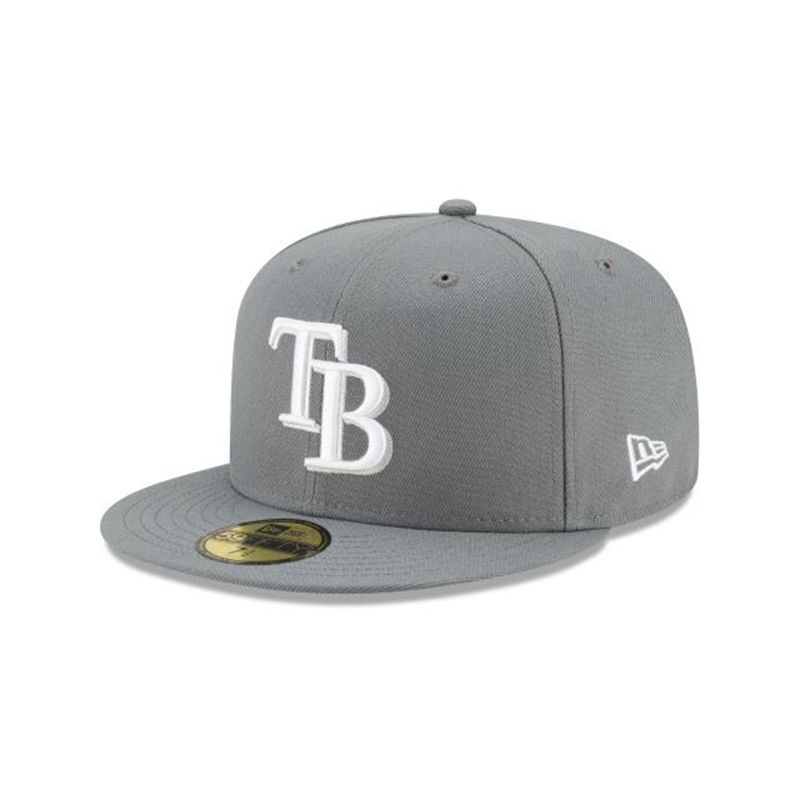 MLB Tampa Bay Rays Floral Undervisor 59Fifty Fitted (BJX2526) - Grey New Era Caps